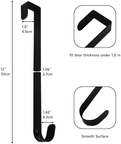 2 Pack 12 Inch Heavy Duty Door Hangers Hooks