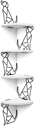 Alsonerbay White Corner Shelf Wall Mount 4 Tier