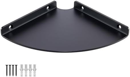 6 Inch Heavy Duty Aluminum Corner Shelf - Black