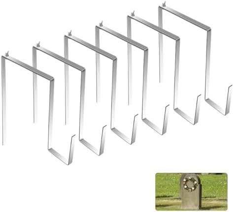 6Pcs Stainless Steel Christmas Grave Wreath Hanger
