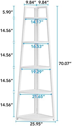 Tribesigns 70 Inch Tall Corner Bookshelf