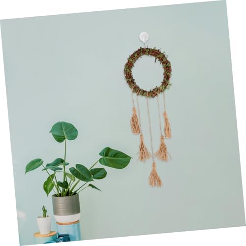 VICASKY Wall-Mounted Rattan Wind Chime Door Wreath