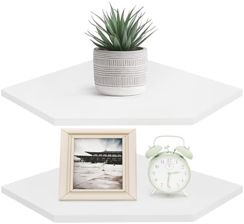 Homode Corner Floating Shelves Set of 2 White