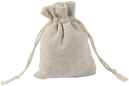 4Pack Cotton Drawstring Sachet Bags for Tea Storage and Lavender Fragrance