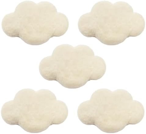 Glaciart One Felt Clouds - 5-Pack Soft Plush Decor