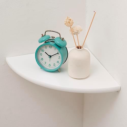 White Solid Oak Corner Shelf Wall Mount