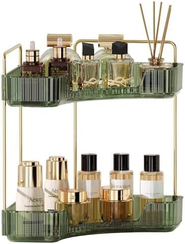 YCIADONE Corner Counter Organizer 2 Tiers Cosmetic Tray