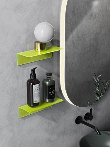 Neon Green Floating Shelf Set of 2 with Cable Clips