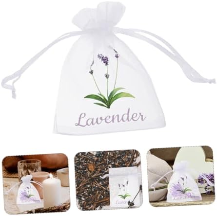 HEALLILY 50pcs Lavender Scented Mesh Sachet Bags
