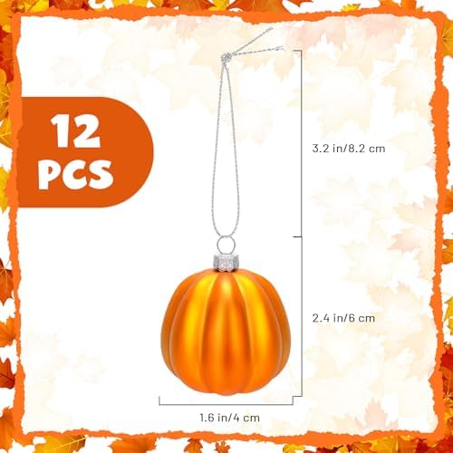 12 Pcs Thanksgiving Pumpkin Hanging Ornament for Fall Decorations