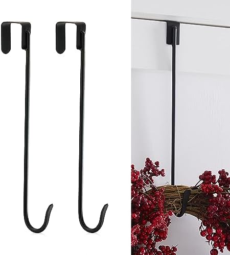 Jemeni 16 Inch Wreath Hanger 2 Pack Matte Black Wrought Iron