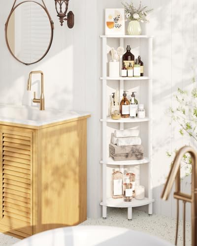 IBUYKE 5 Tier Corner Shelf Stand White