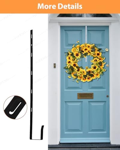MOFUBAO 14 Inch Steel Wreath Hanger Hook Black