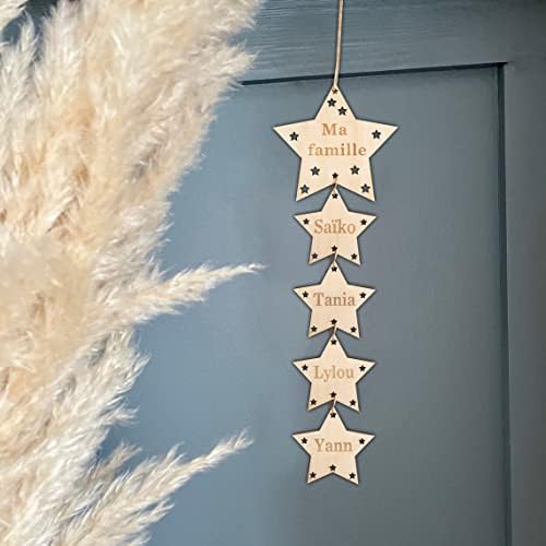 Custom Engraved Family Tree Star Wall Hanging Decor