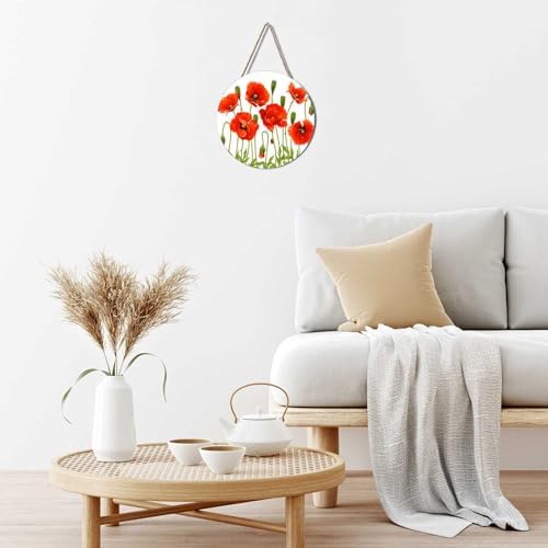 Red Poppy Wreath Hangers for Front Door Decor