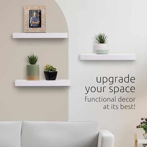 Kiera Grace Modern Floating Shelf 16 Inch White