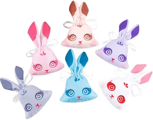 10 Pcs Chinese Rabbit Sachet Bags Velvet Drawstring Gift Pouch Set