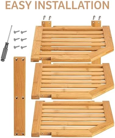 RoyalHouse Bamboo 3-Tier Corner Shelf Organizer