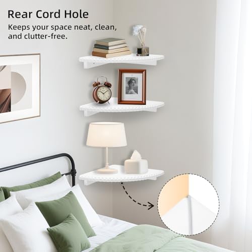 Lampaggio Corner Floating Shelves 3 Pack Wood
