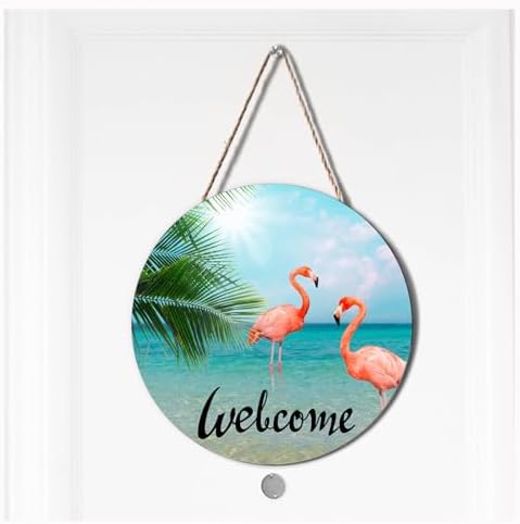 Flamingo Wreath Hangers for Front Door Welcome Sign