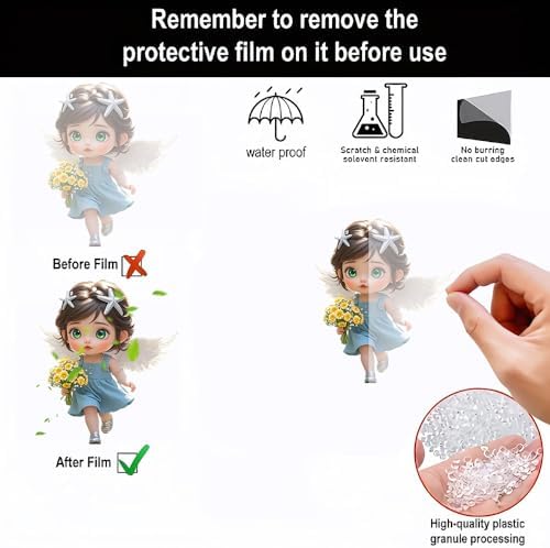 Crystal Effect Hanging Ornaments Set 4PCS Small Angel