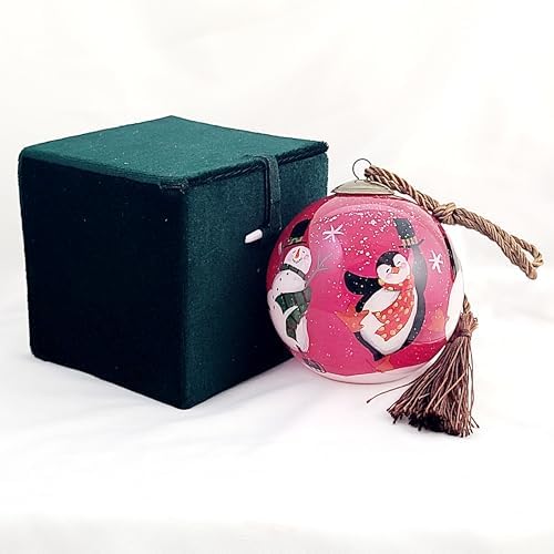 OKEA Snowman Penguin Dance Glass Ornament