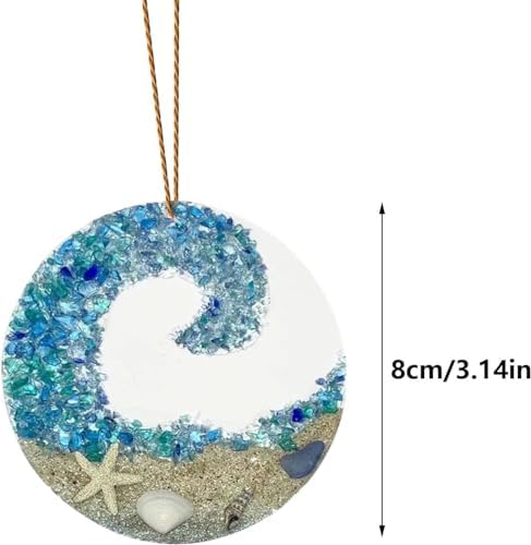 Sea Glass Suncatcher Ocean Wave Decor Hanging Ornament