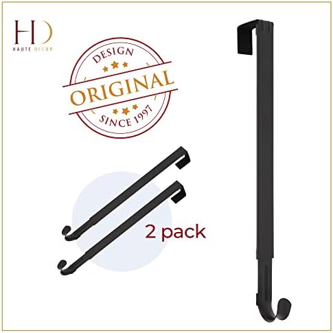 Haute Decor 2-Pack Adjustable Wreath Hanger Hook - Matte Black