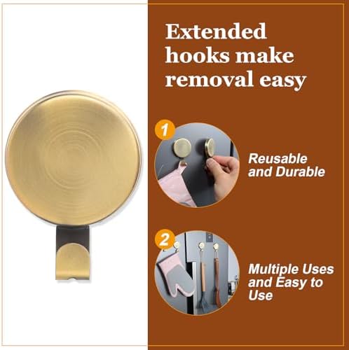 Jetec 6 Pcs Magnetic Hooks Wreath Hanger for Fridge