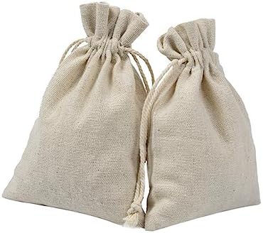4Pack Cotton Drawstring Sachet Bags for Tea Storage and Lavender Fragrance