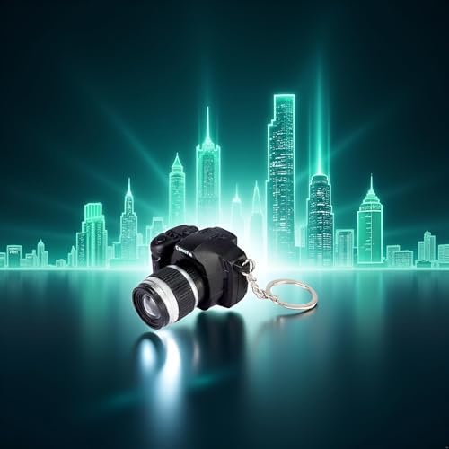 Black Camera LED Keychain with Sound