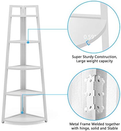 Tribesigns 70 Inch Tall Corner Bookshelf
