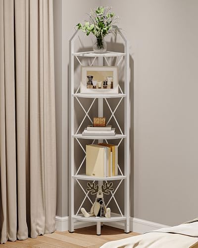 5-Tier Corner Shelf with Industrial Style TCJ10WB