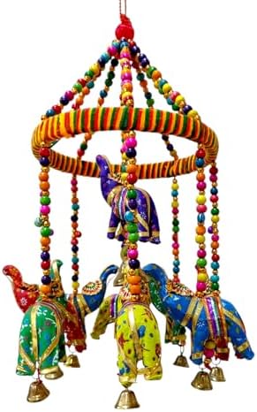 Sawcart 9 Elephant Jhoomer Door Hanging Decor