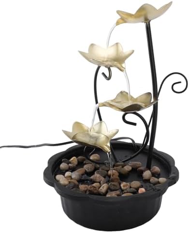 YedaHcy Water Tabletop Fountain with LED Night Light