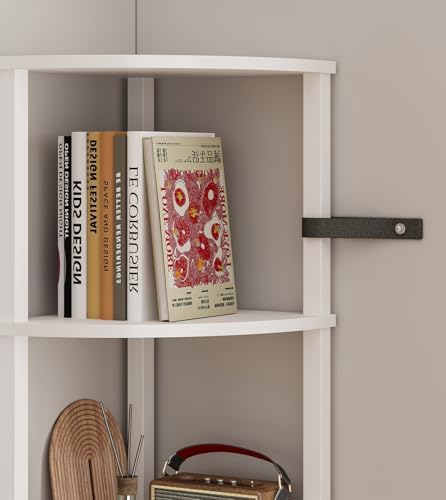 VIMBER 6-Tier Corner Bookshelf with LED Light