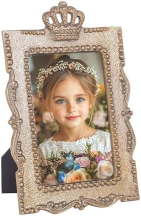 4x6 Gold Princess Crown Handcrafted Picture Frame