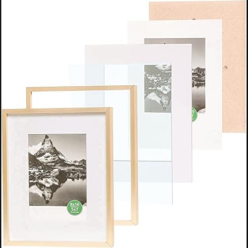 TheDisplayGuys Contemporary Aluminum Picture Frame Gold Wall Tabletop