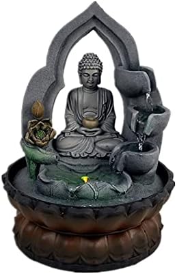 Buddha Tabletop Zen Fountain 3-Tiered Indoor Waterfall Decor