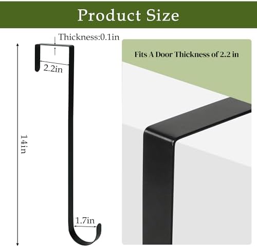 Nirohee Black Wreath Hanger for Front Door