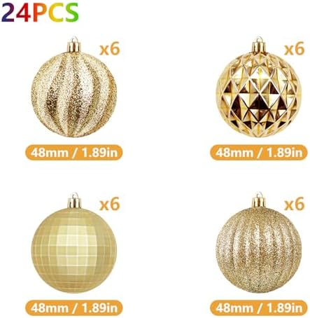 24pcs Shatterproof Christmas Balls Decor Set