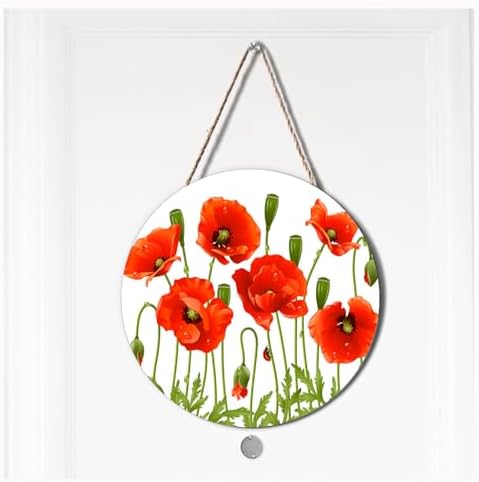 Red Poppy Wreath Hangers for Front Door Decor