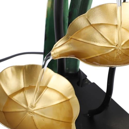 Metal Desk Fountain with Adjustable USB and LED Lights