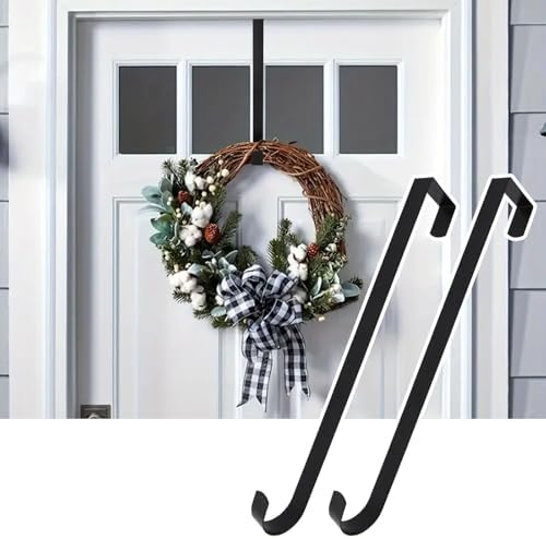 BENLIUDH Wreath Hangers for Front Door 3pcs Black