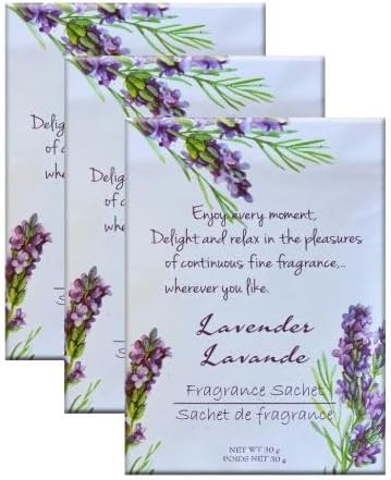 Lavender Scent Sachets 3 Pack for Closets Drawers Cars