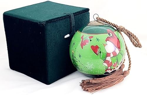 Hand-Painted Glass Snowman Birds Ornament - Unique Artisan Decor