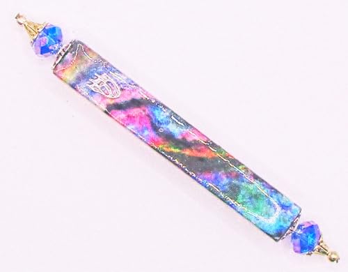 Rainbow Abalone Shell Mezuzah Decor