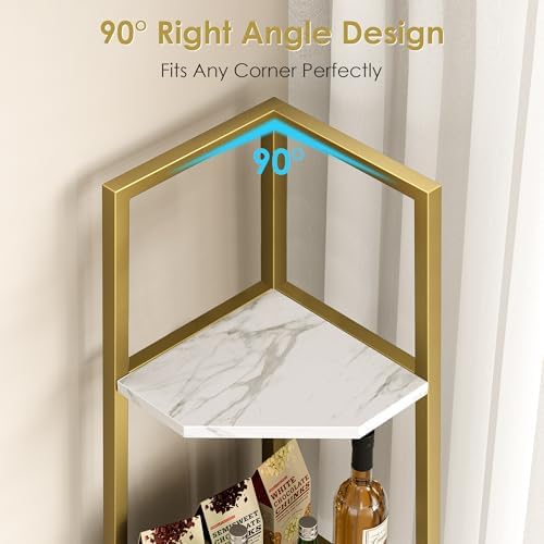 VECELO 6 Tier Corner Shelf with Metal Frame