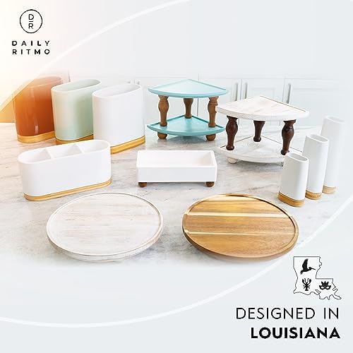 Daily Ritmo White Wood Corner Shelf 2 Pack