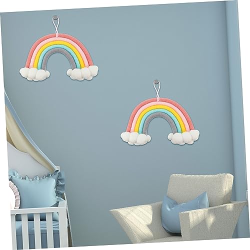 HANABASS Rainbow Woven Wall Pendant for Bedrooms and Playrooms